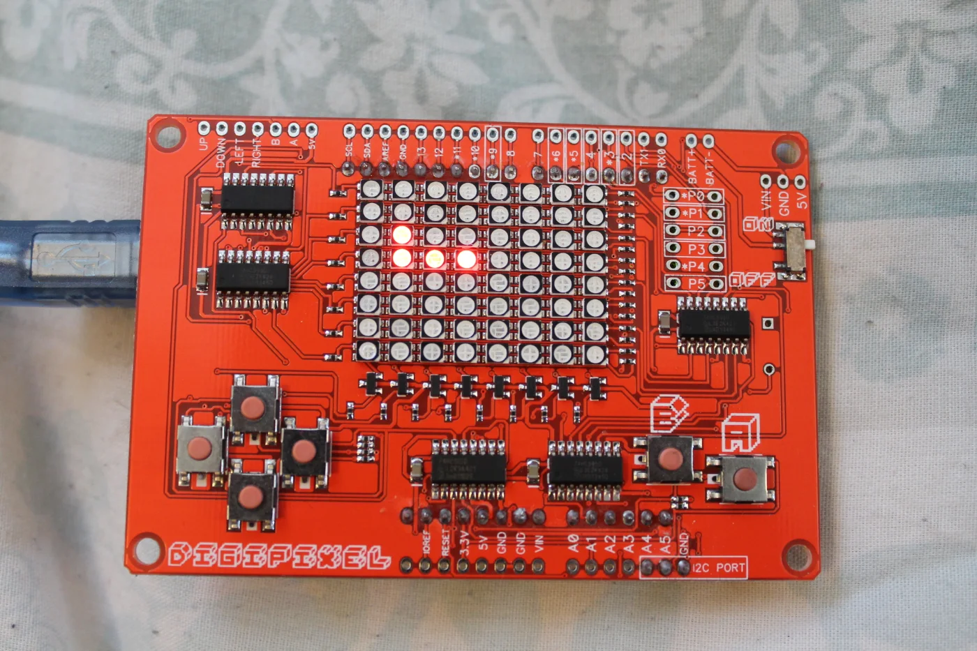 Digi Tetris on the LED shield, photo 1