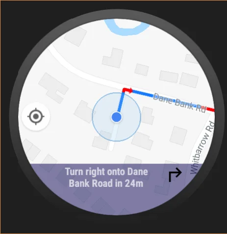 Wear Maps on a watch, screen 4